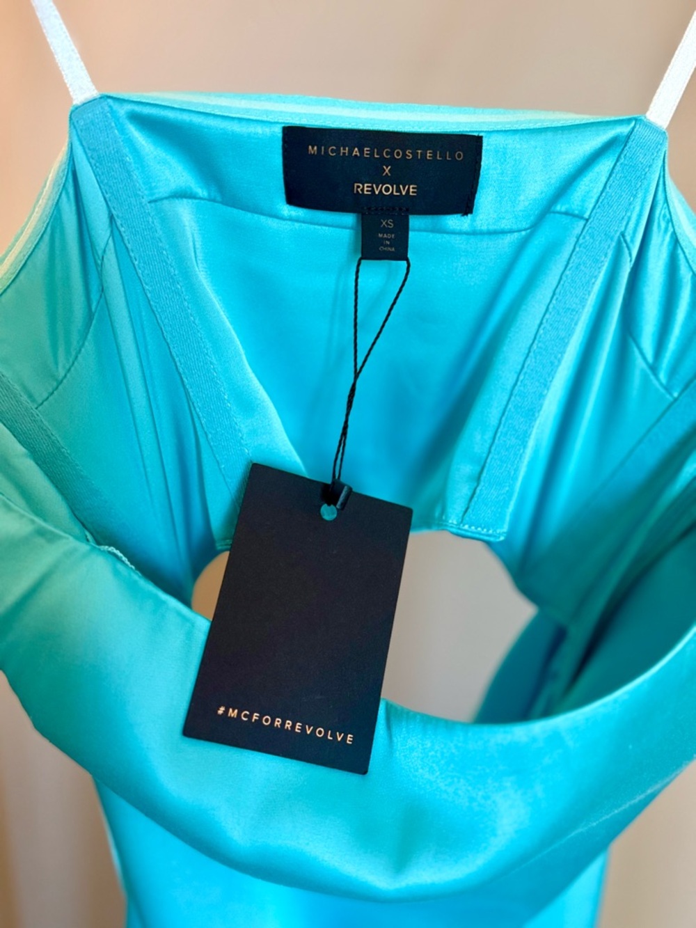 Revolve X Michael Costello Perla Dress - Aqua - XS - NWT - Picture 6 of 6